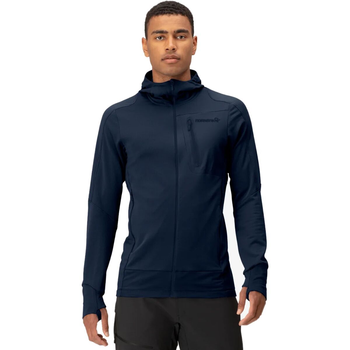 Image of Norrona Falketind Power Grid Hooded Jacket - Men's Indigo Night, L