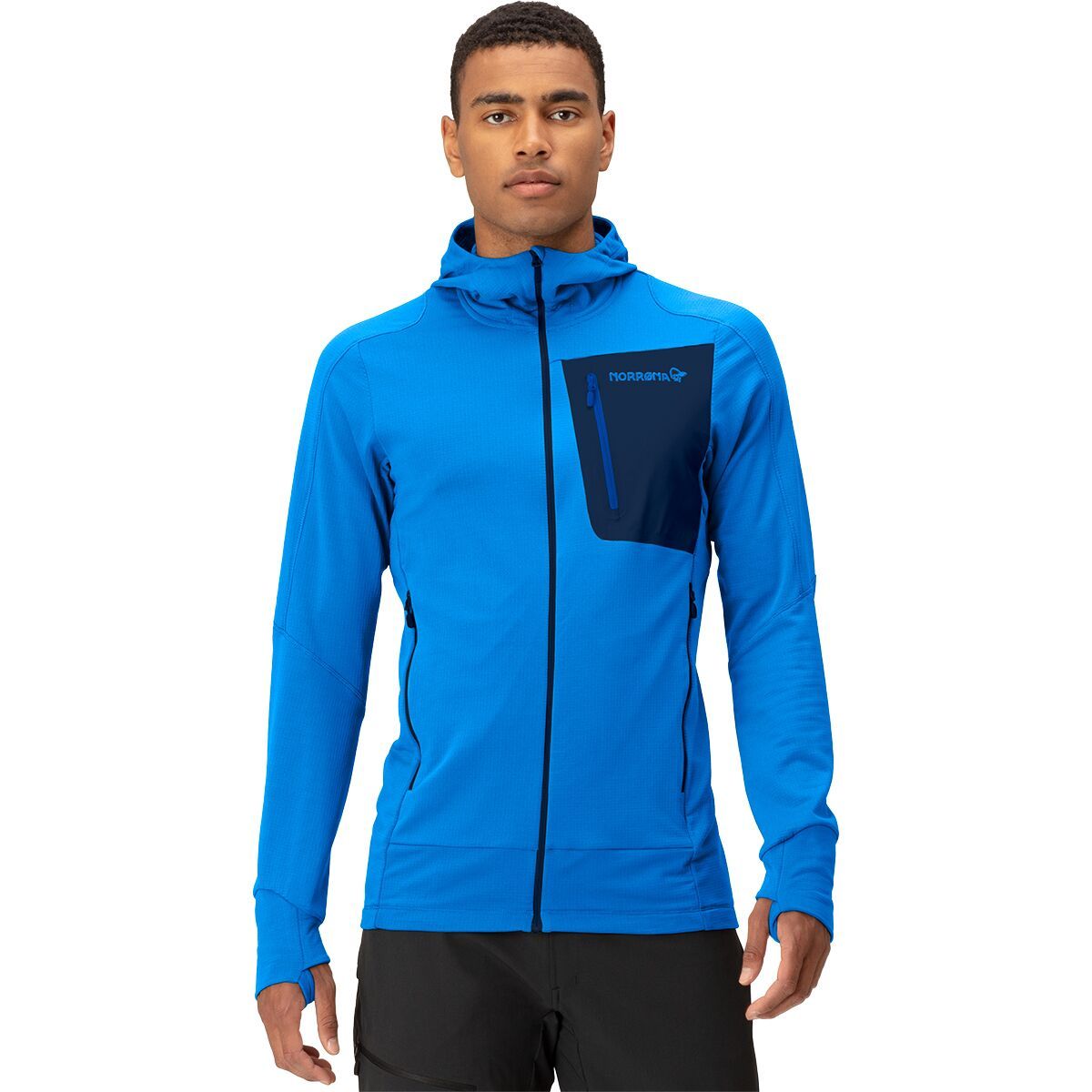 Image of Norrona Falketind Power Grid Hooded Jacket - Men's Skydiver, S