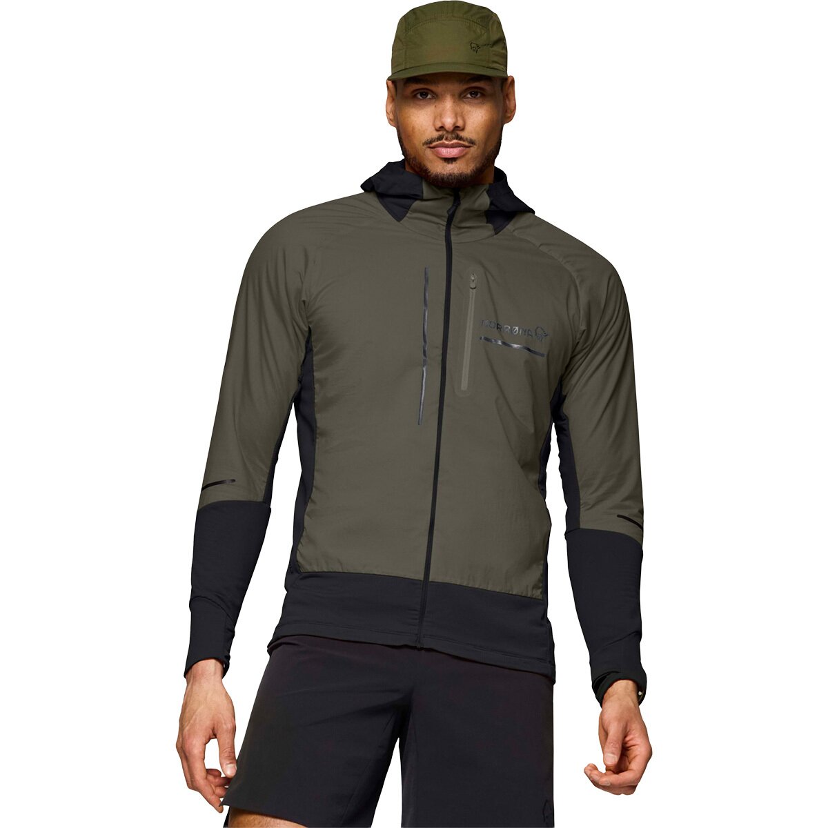 Image of Norrona Senja Alpha90 Zip Hooded Jacket - Men's Olive Night, S