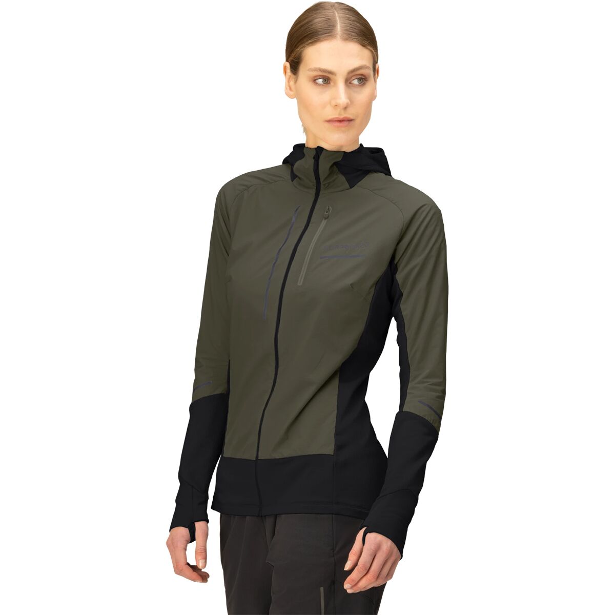 Image of Norrona Senja Alpha90 Zip Hooded Jacket - Women's Olive Night, M
