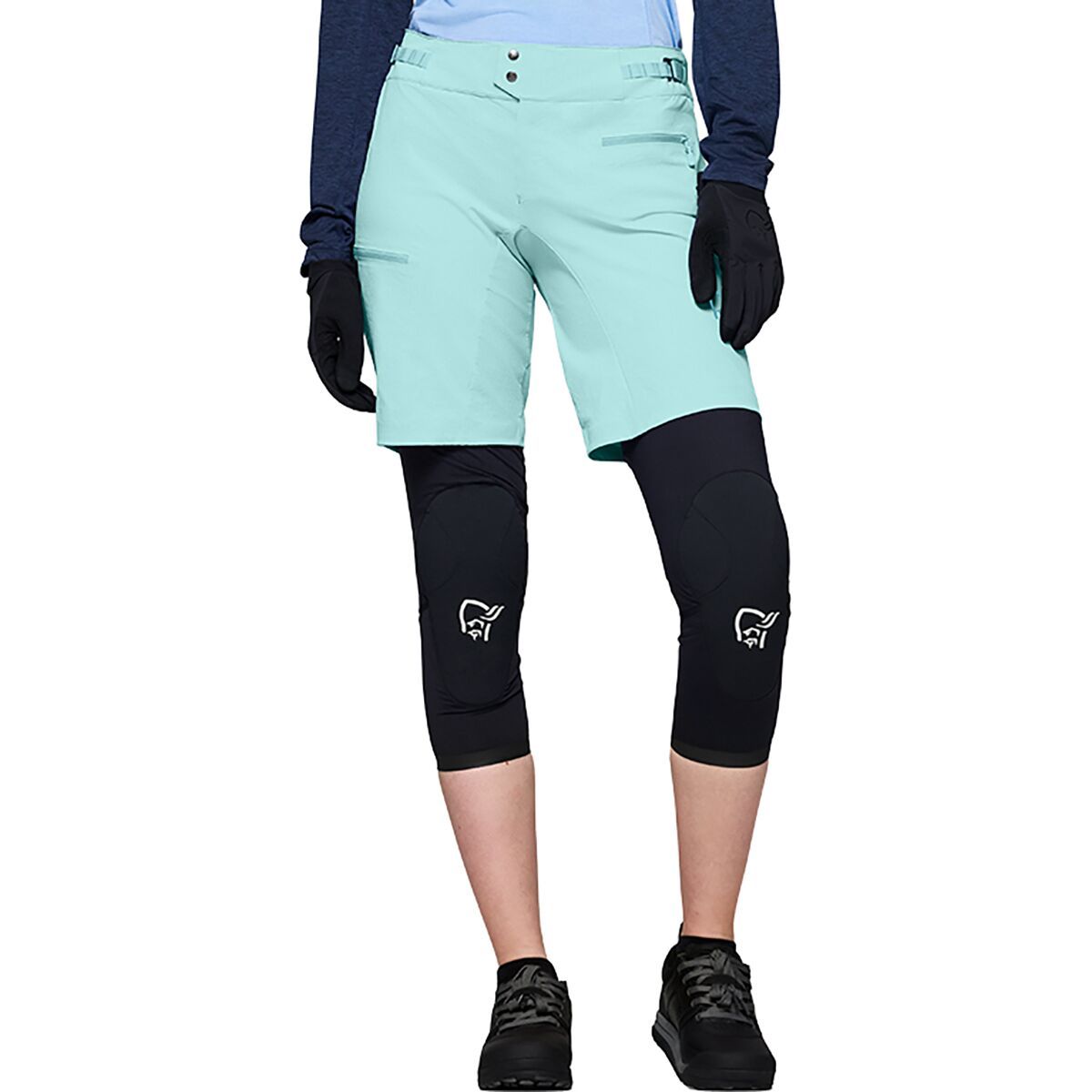 Image of Norrona Fjora Flex1 Light Short - Women's Aqua Haze, L