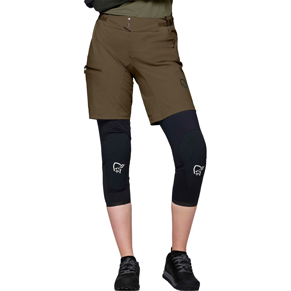 Image of Norrona Fjora Flex1 Light Short - Women's Olive Night, S