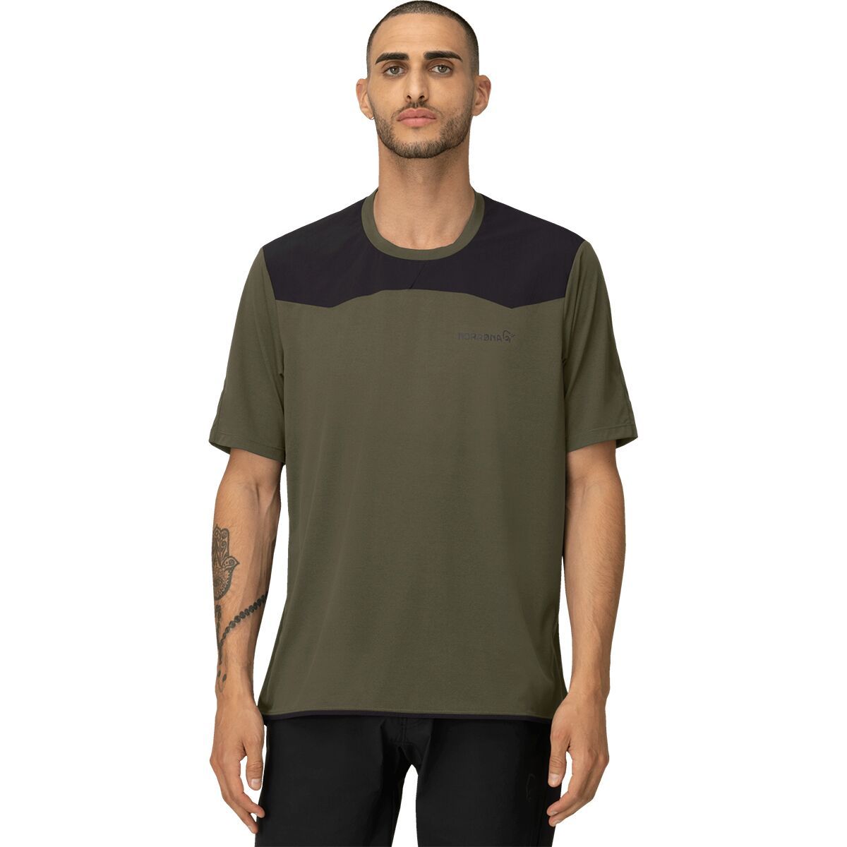 Image of Norrona Skibotn Equaliser Tech T-Shirt - Men's Olive Night, M