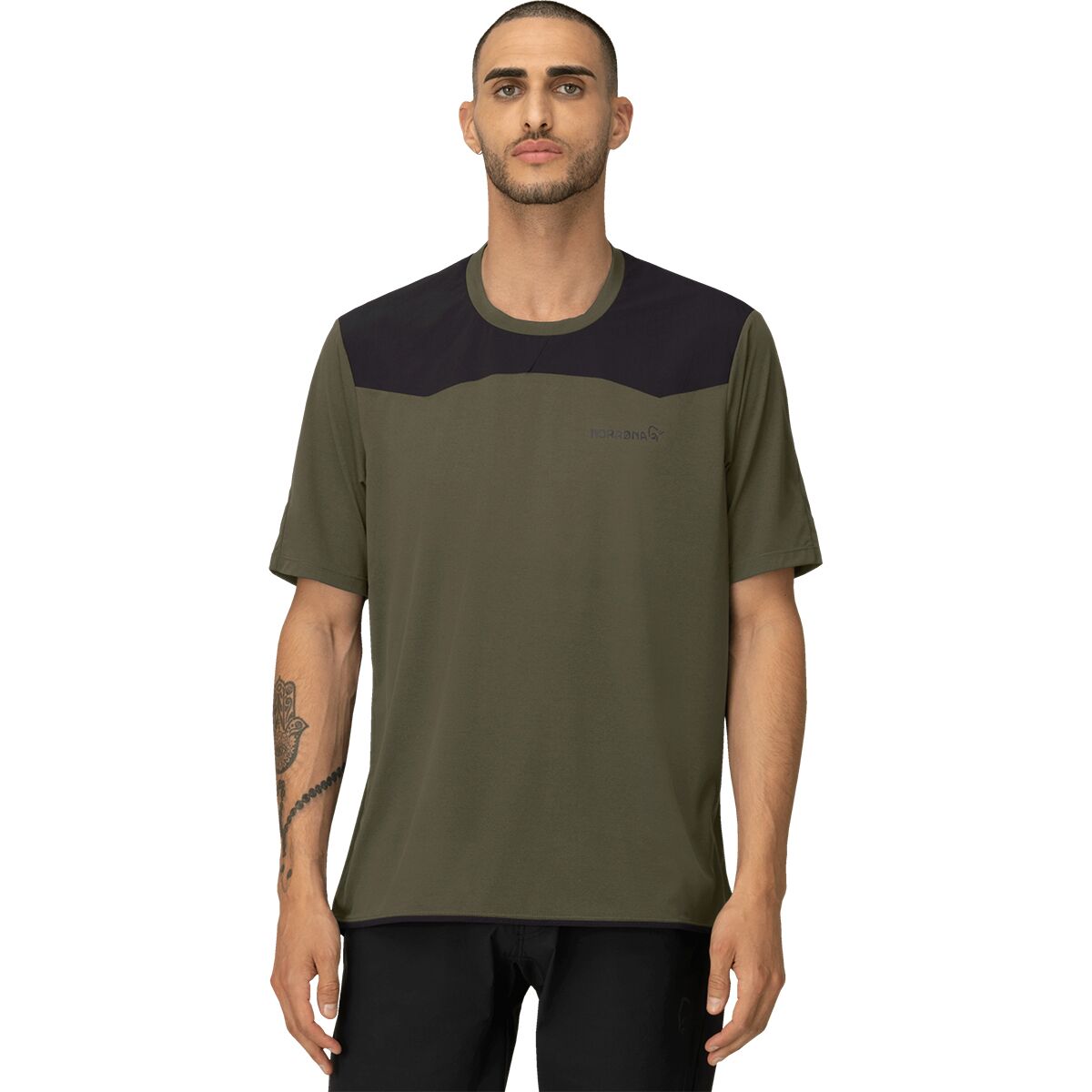 Image of Norrona Skibotn Equaliser Tech T-Shirt - Men's Olive Night, S