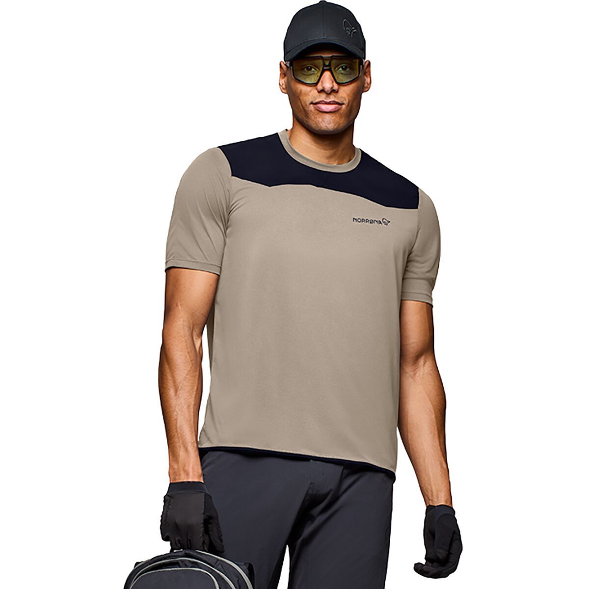 Image of Norrona Skibotn Equaliser Tech T-Shirt - Men's Winter Twig/Caviar Black, L