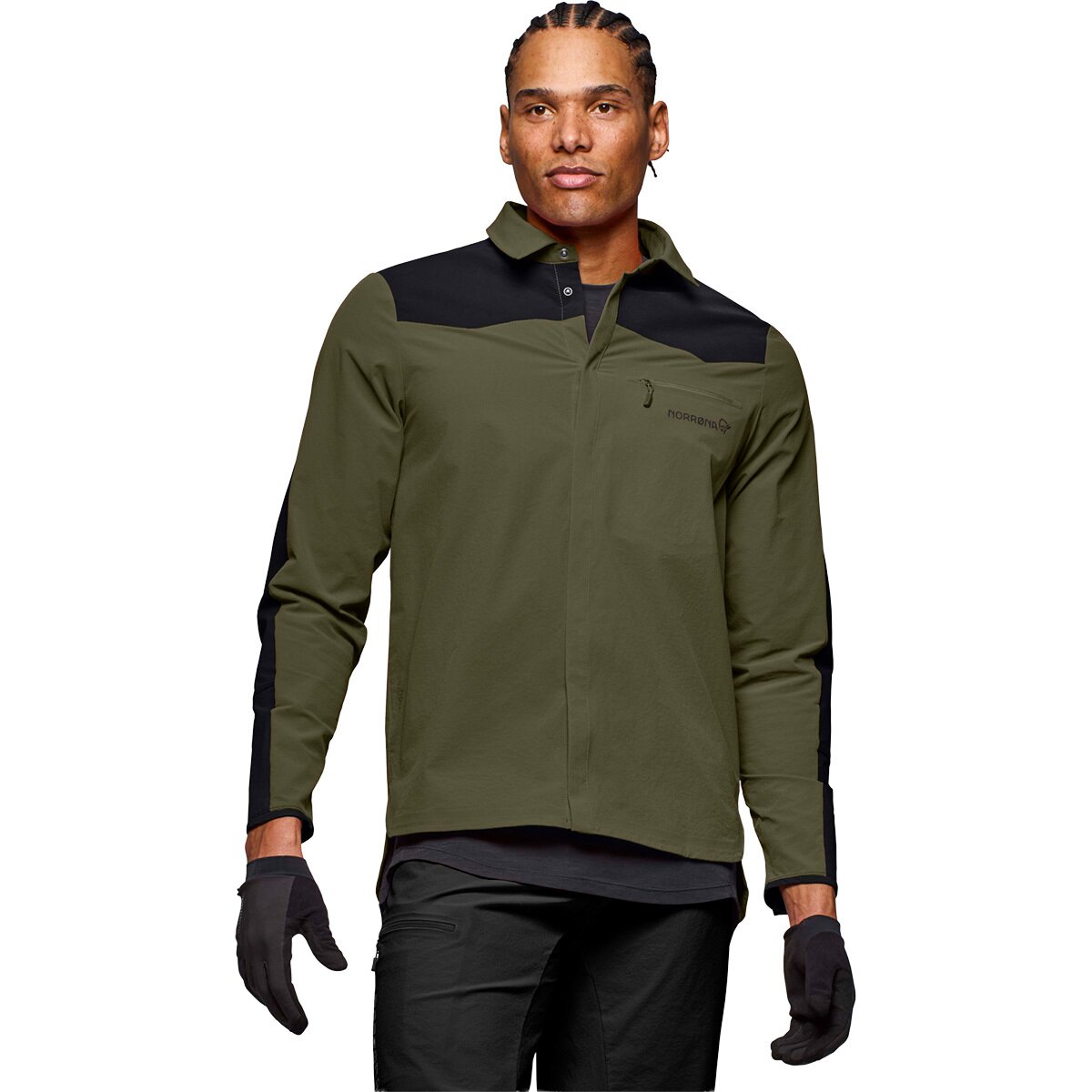 Image of Norrona Skibotn Flex1 Shirt - Men's Olive Night, M