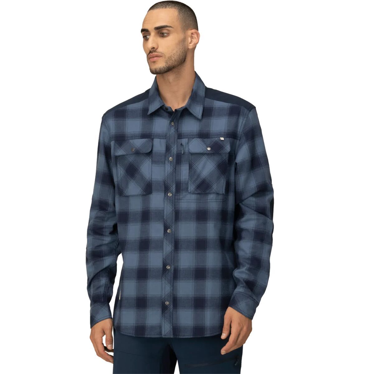 Image of Norrona Femund Flannel Shirt - Men's Navy Blazer, M