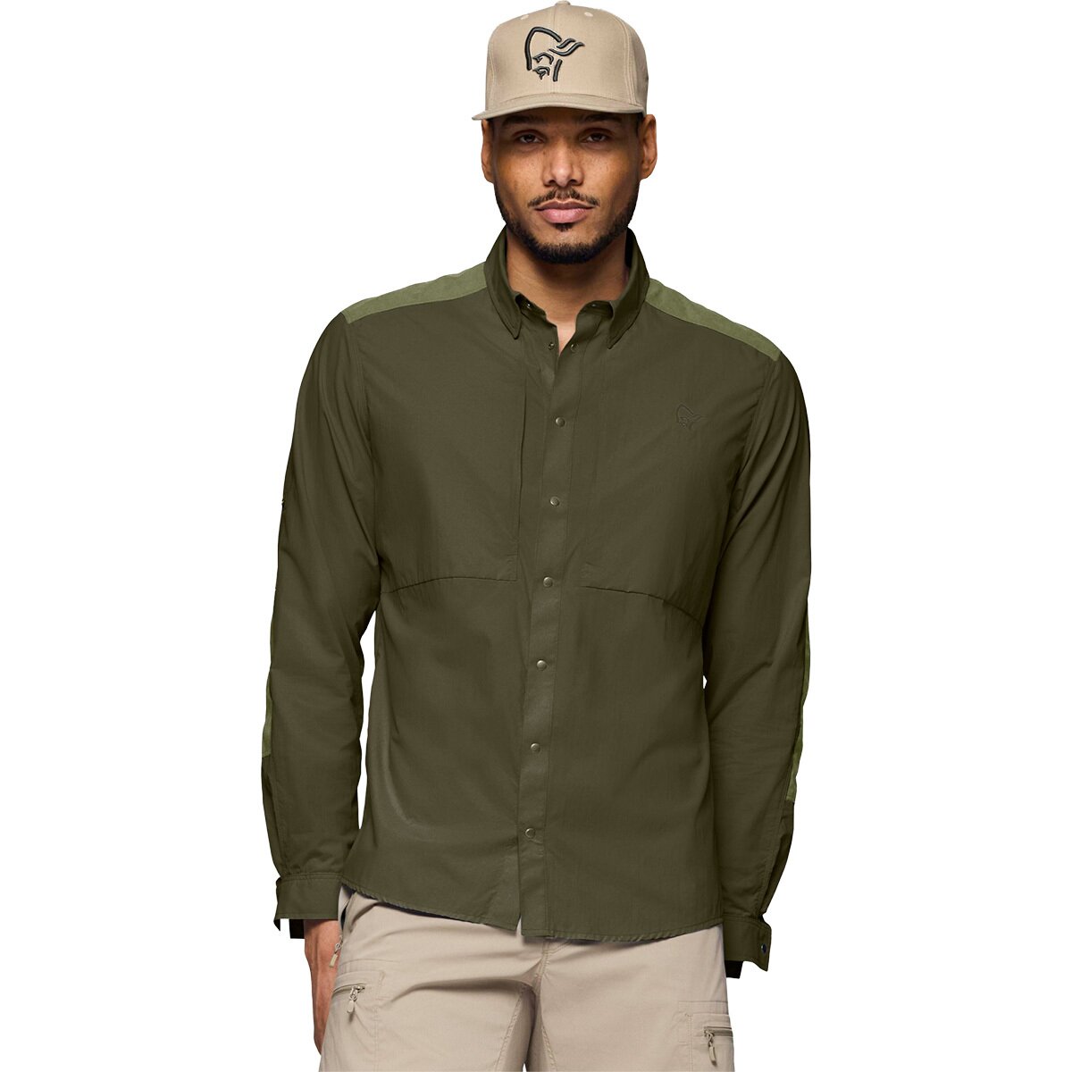 Image of Norrona Femund Light Shirt - Men's Olive Night, XL