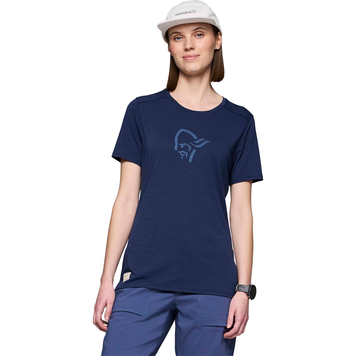 Image of Norrona Femund Equaliser Merino T-Shirt - Women's Indigo Night, XS