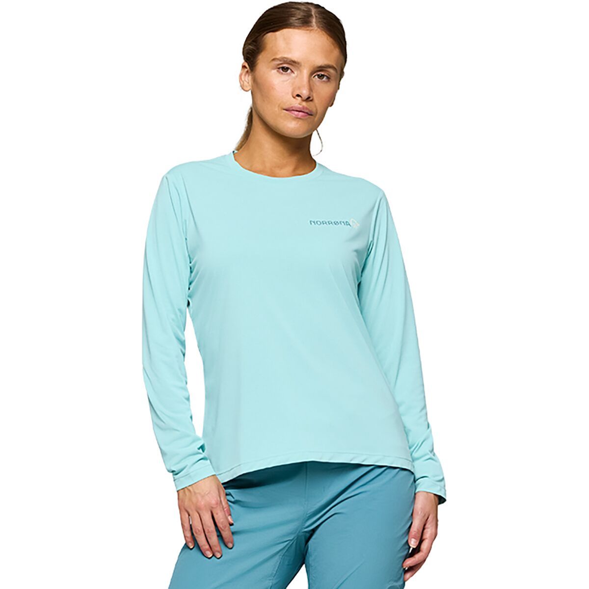 Image of Norrona Femund Tech Long-Sleeve Top - Women's Aqua Haze, L