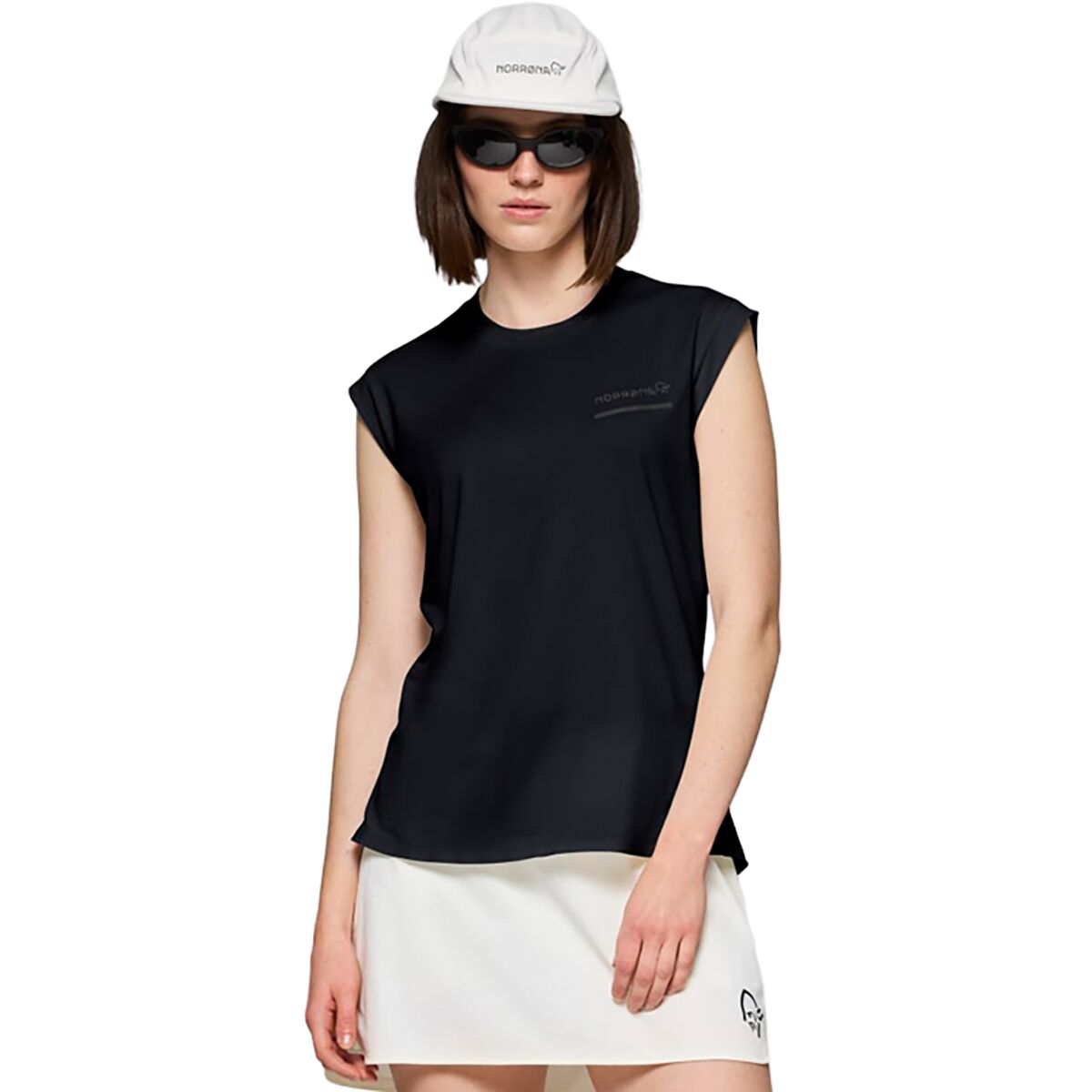 Image of Norrona Senja Equaliser Sleeveless T-Shirt - Women's Caviar, L