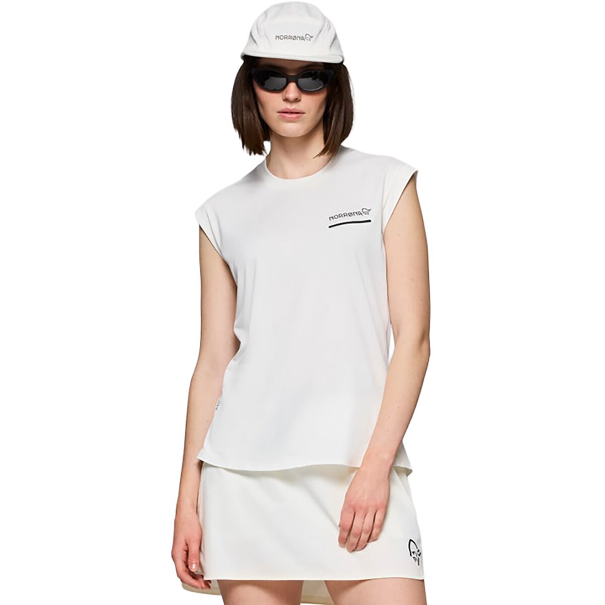 Image of Norrona Senja Equaliser Sleeveless T-Shirt - Women's Snow White, L