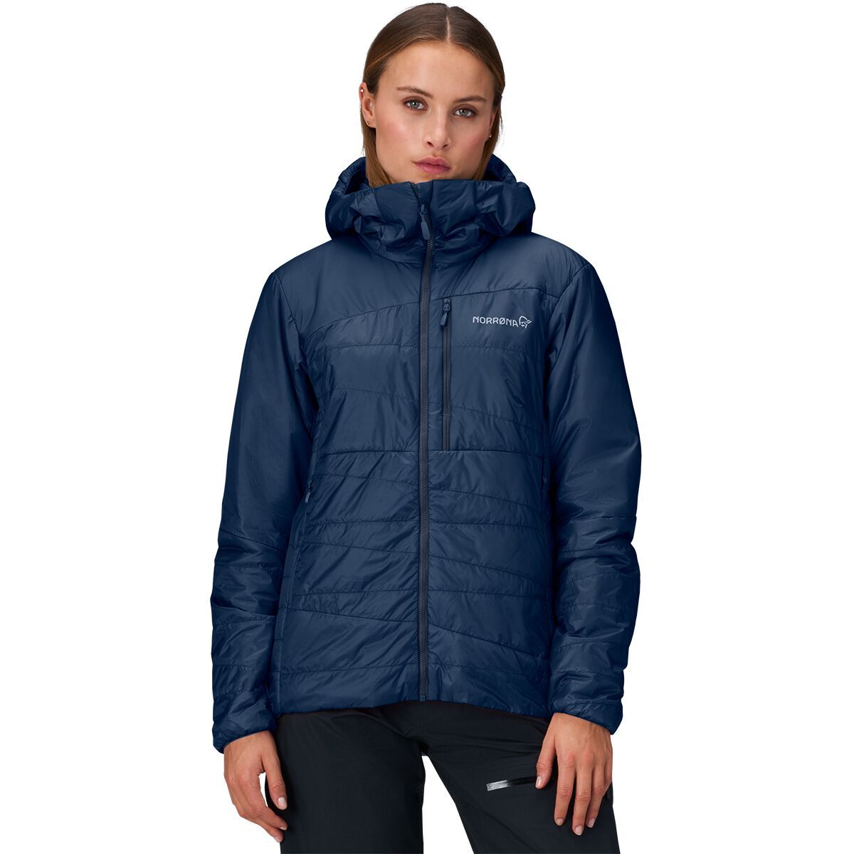 Image of Norrona Falketind Thermo40 Hooded Jacket - Women's Indigo Night, XS