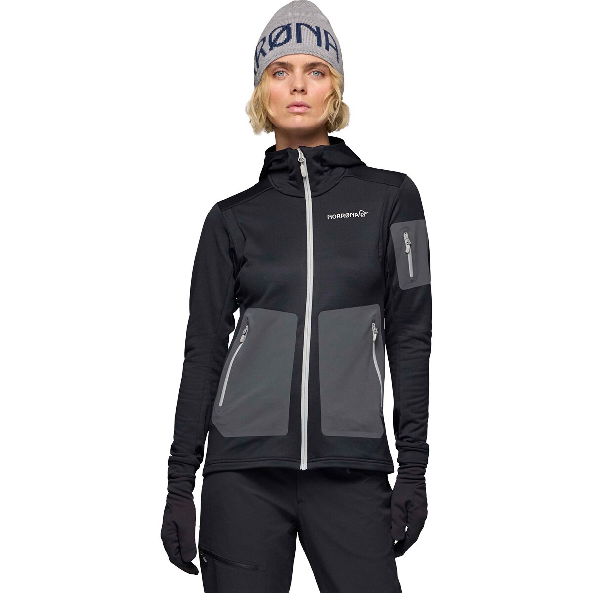 Image of Norrona Falketind Warm2 Stretch Hooded Jacket - Women's Caviar, M