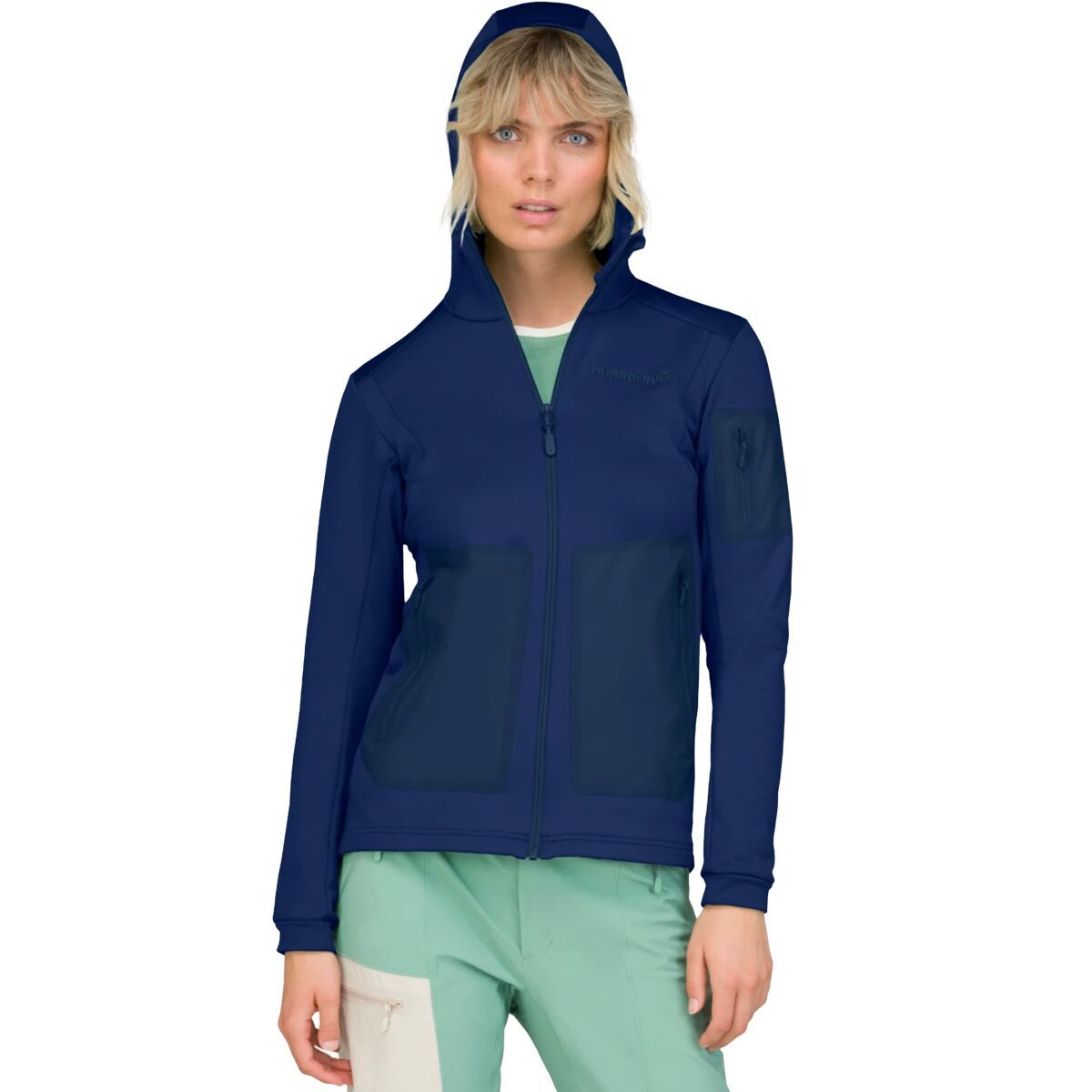 Image of Norrona Falketind Warm2 Stretch Hooded Jacket - Women's Indigo Night, S