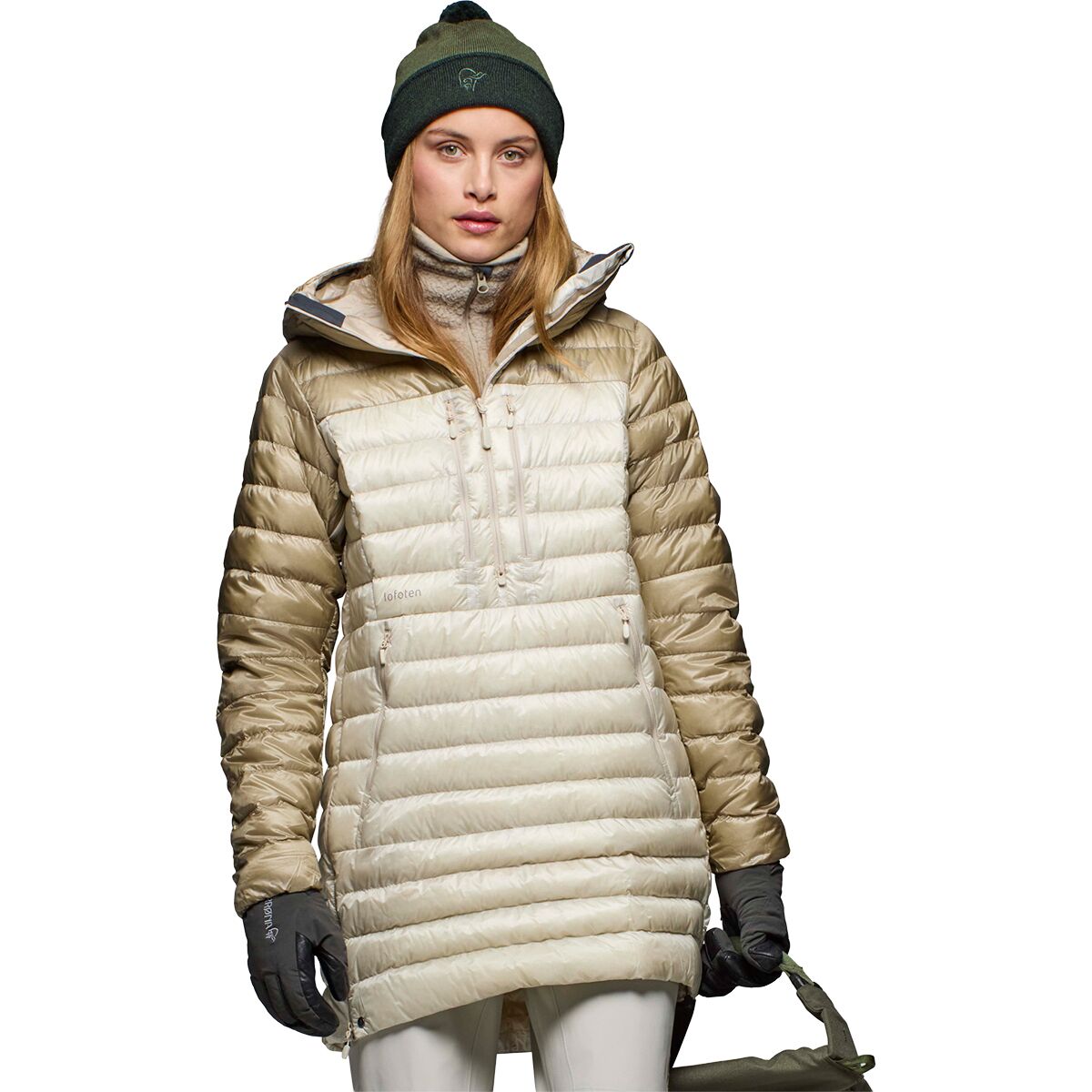 Image of Norrona Lofoten Down800 Anorak - Women's Oatmeal, M