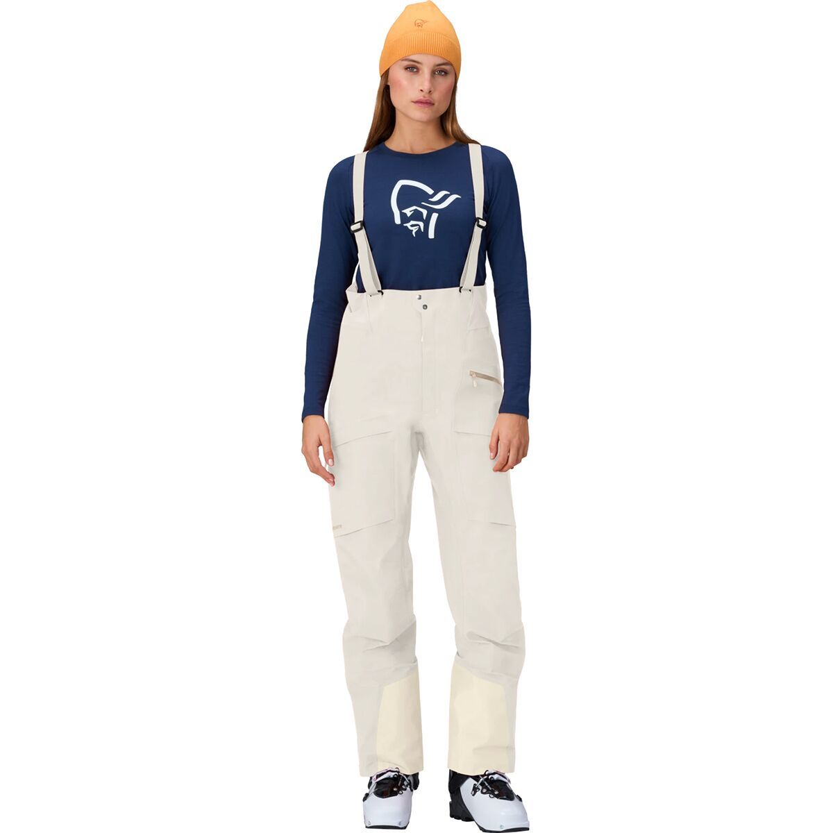 Image of Norrona More GORE-TEX Salopette - Women's Oatmeal, XS