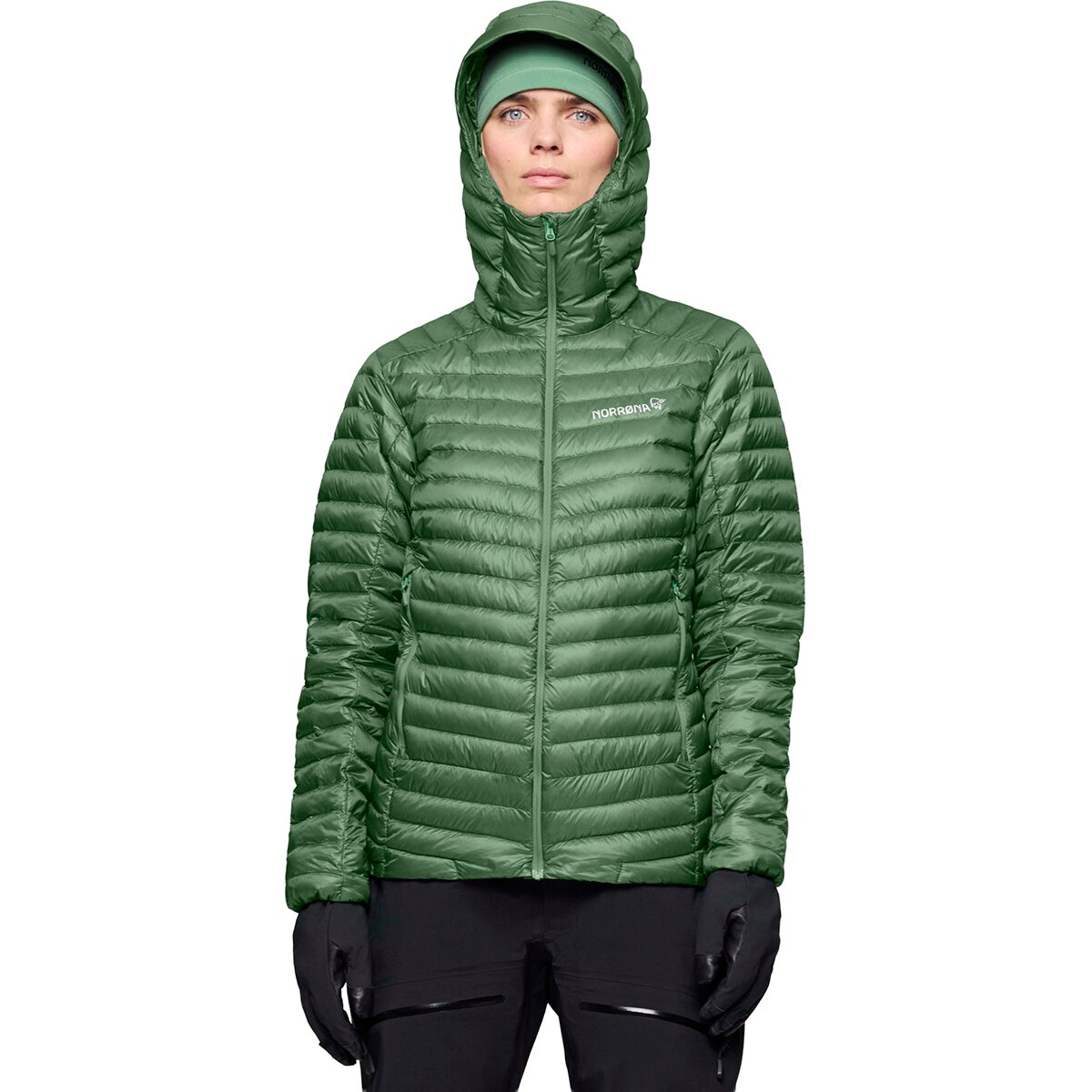 Image of Norrona Trollveggen Superlight Down800 Hooded Jacket - Women's Dark Ivy, L