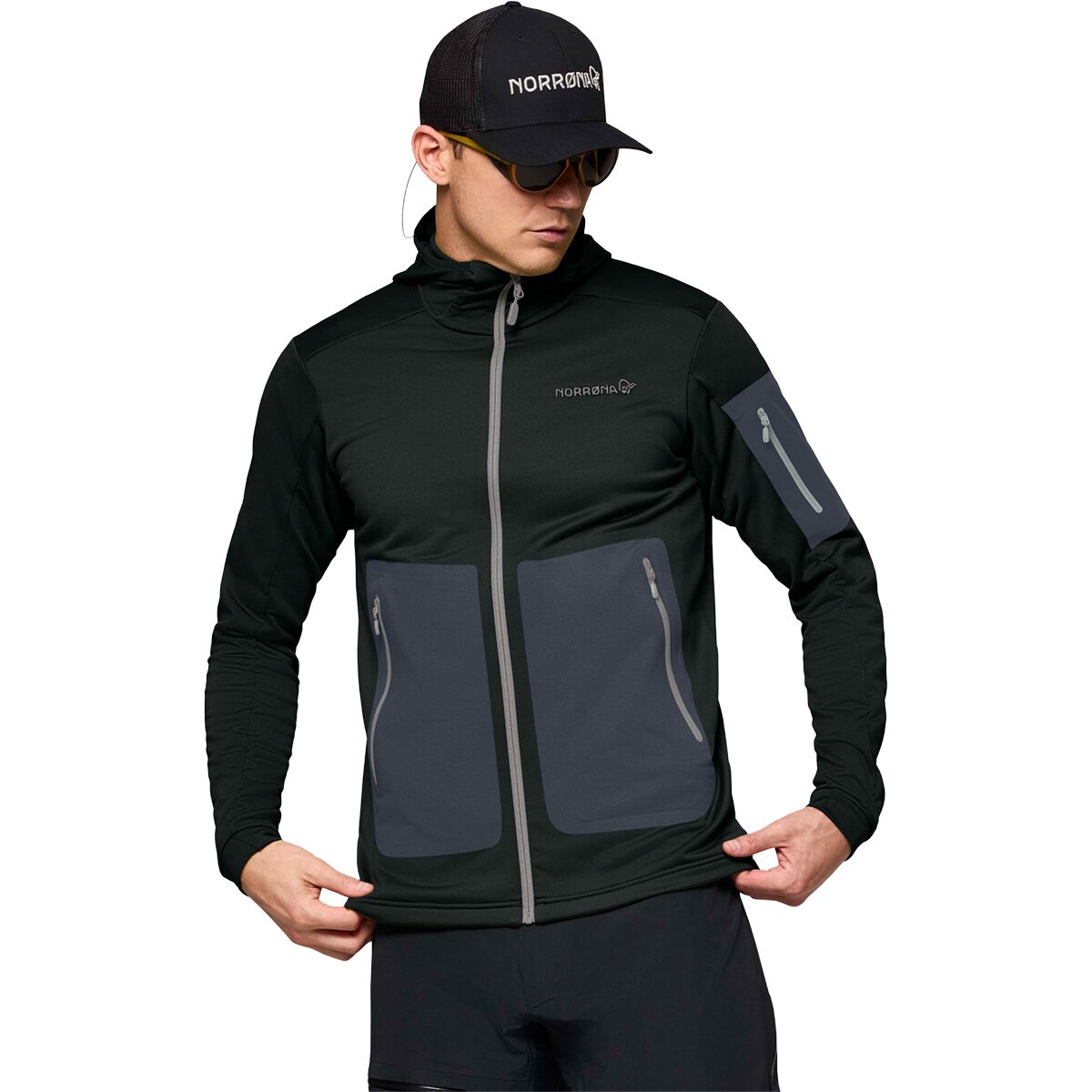 Image of Norrona Falketind Warm2 Stretch Hooded Jacket - Men's Caviar, M