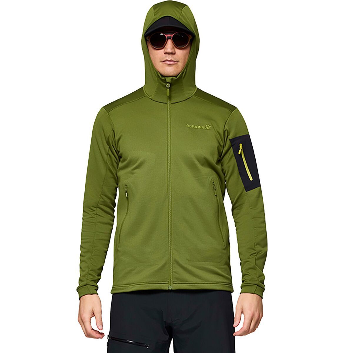 Image of Norrona Falketind Warm2 Stretch Hooded Jacket - Men's Pesto, L