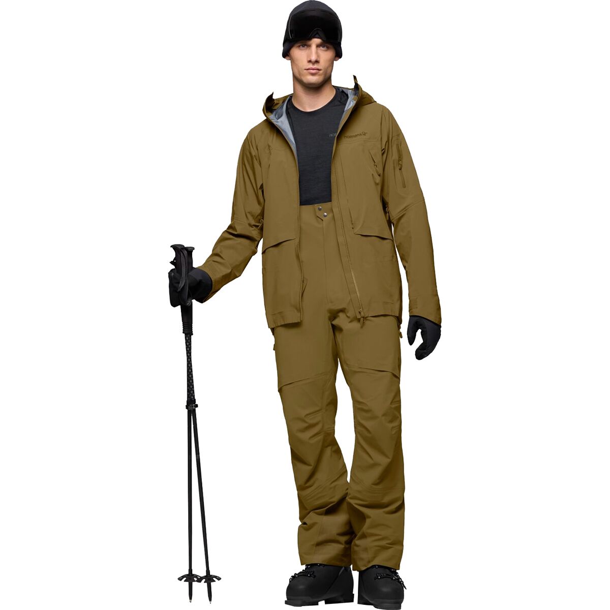 Image of Norrona More GORE-TEX Salopette - Men's Dark Olive, S