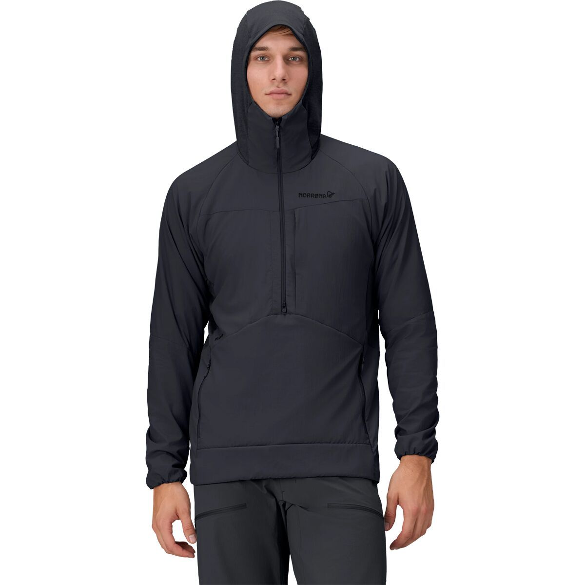 Image of Norrona More Octa Zip Hooded Jacket - Men's Caviar, M