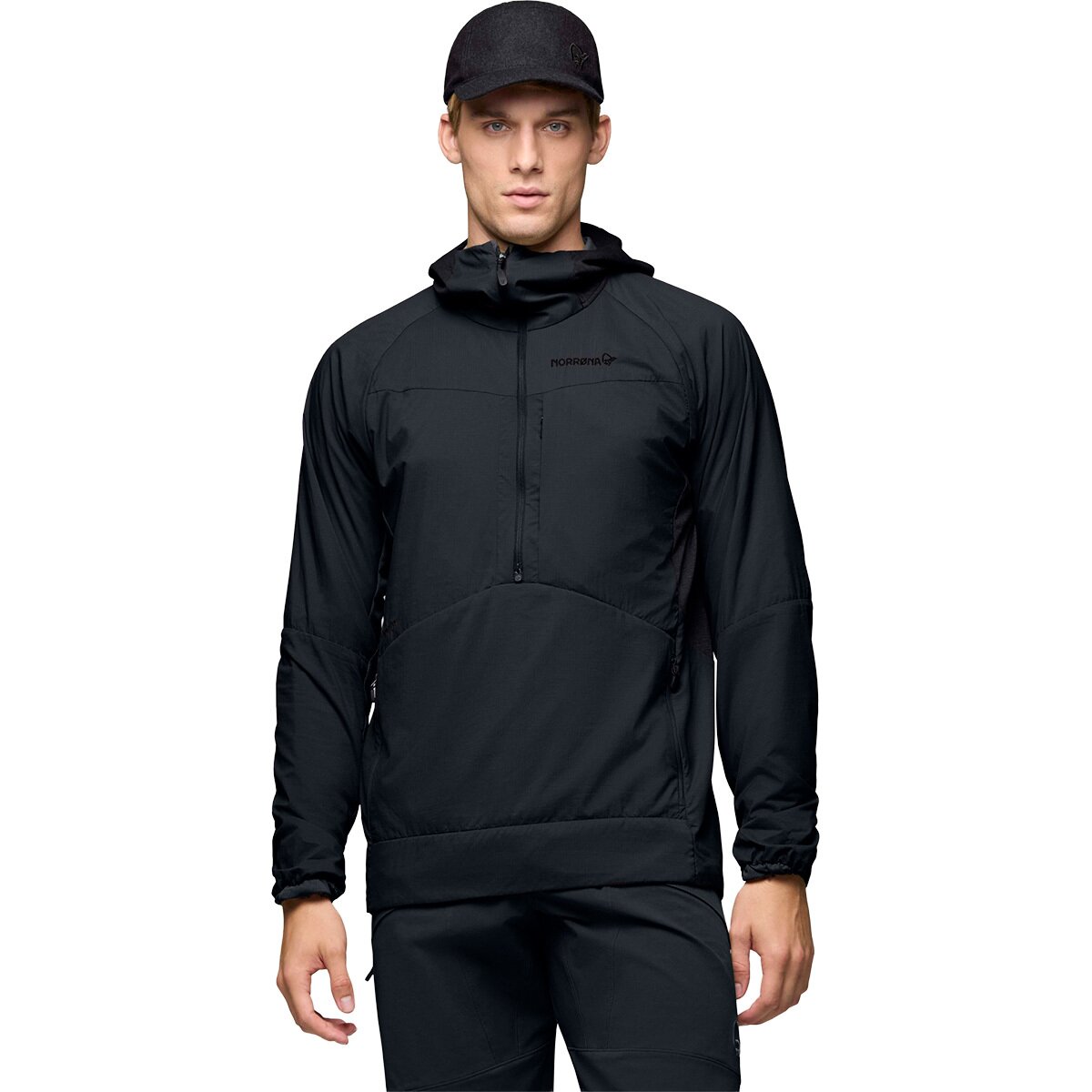 Image of Norrona More Octa Zip Hooded Jacket - Men's Caviar, M