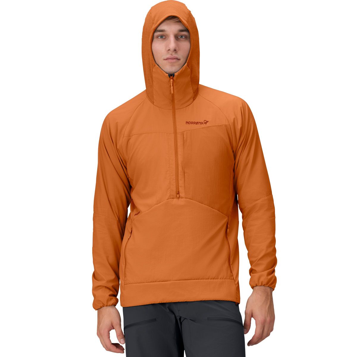 Image of Norrona More Octa Zip Hooded Jacket - Men's Gold Flame, M