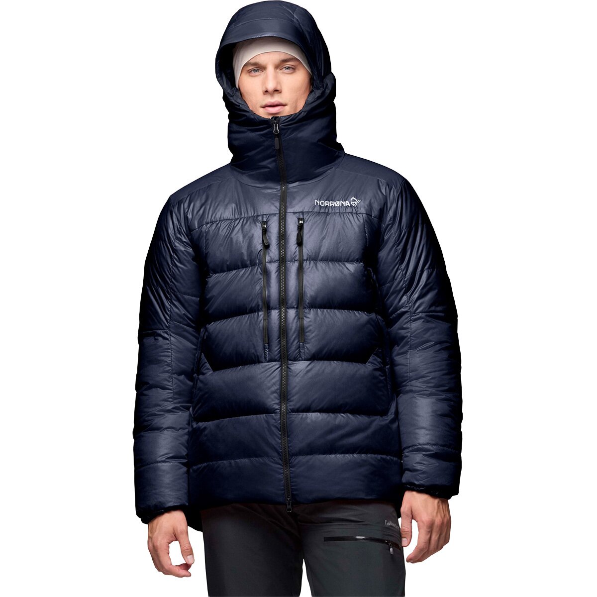 Image of Norrona Trollveggen Down800 Hooded Jacket - Men's Caviar, XL