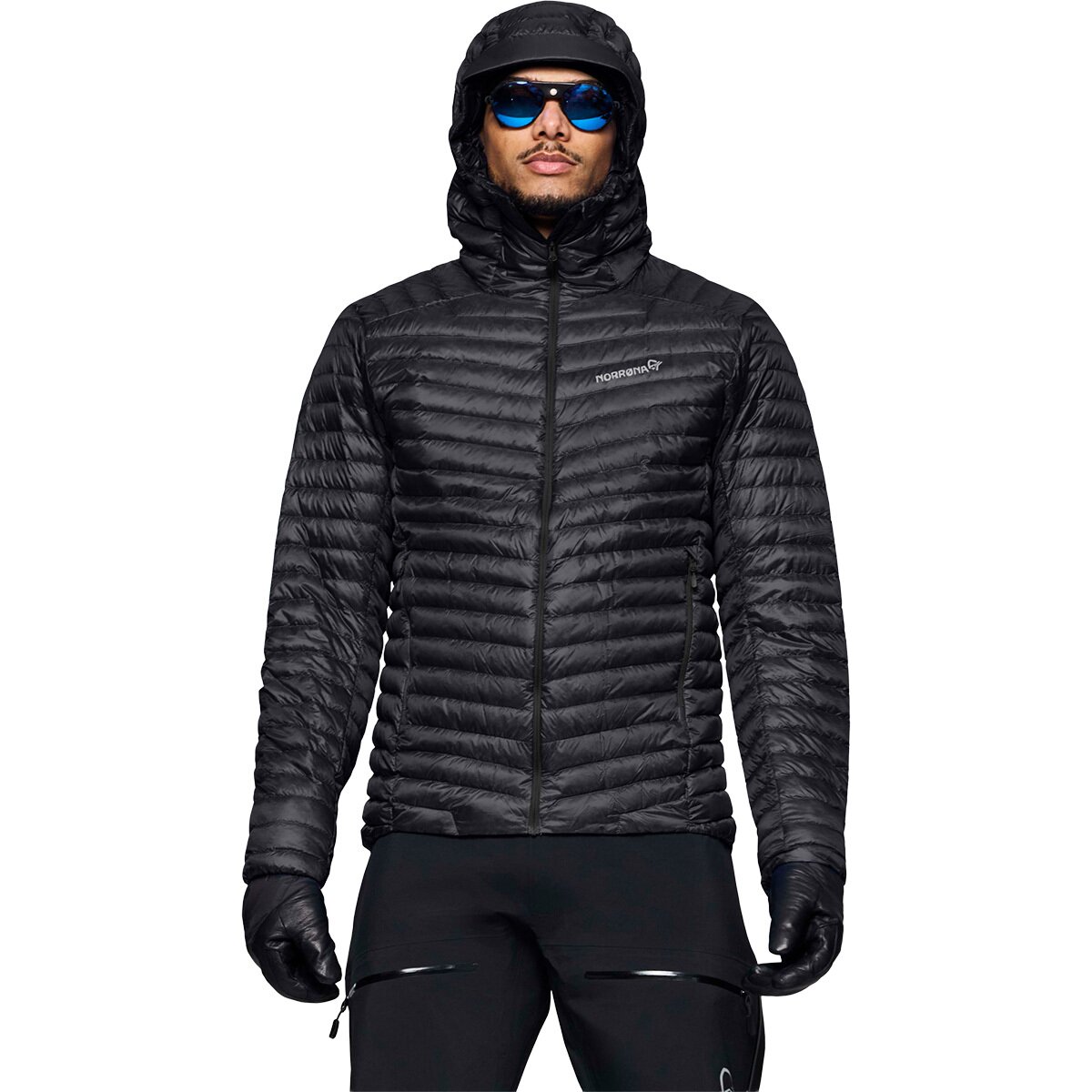 Image of Norrona Trollveggen Superlight Down800 Hooded Jacket - Men's Caviar Black, S