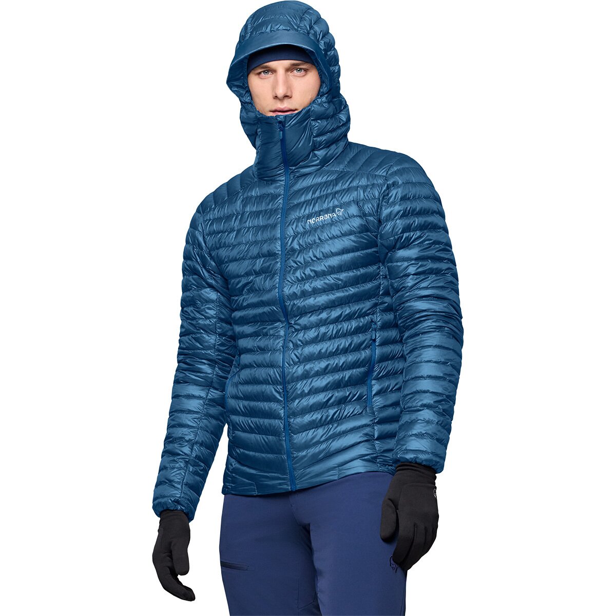 Image of Norrona Trollveggen Superlight Down800 Hooded Jacket - Men's Dark Blue, M