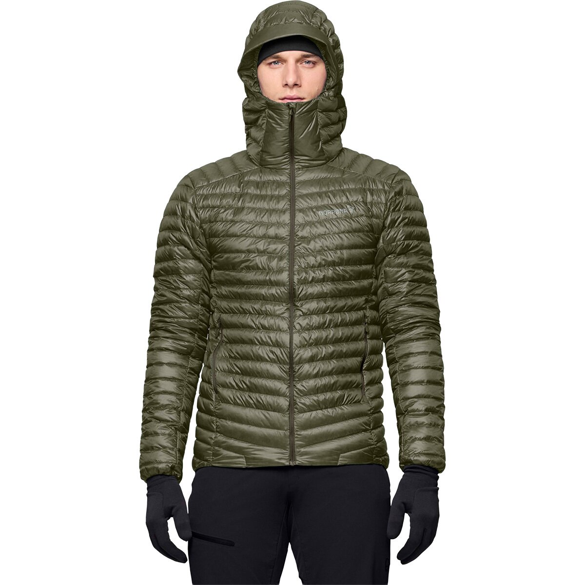 Image of Norrona Trollveggen Superlight Down800 Hooded Jacket - Men's Deep Lichen Green, L