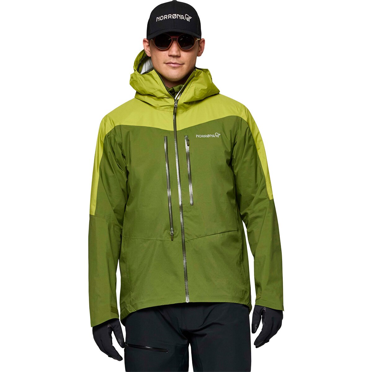Image of Norrona Falketind Dri1 Jacket - Men's Pesto/Golden Lime, L