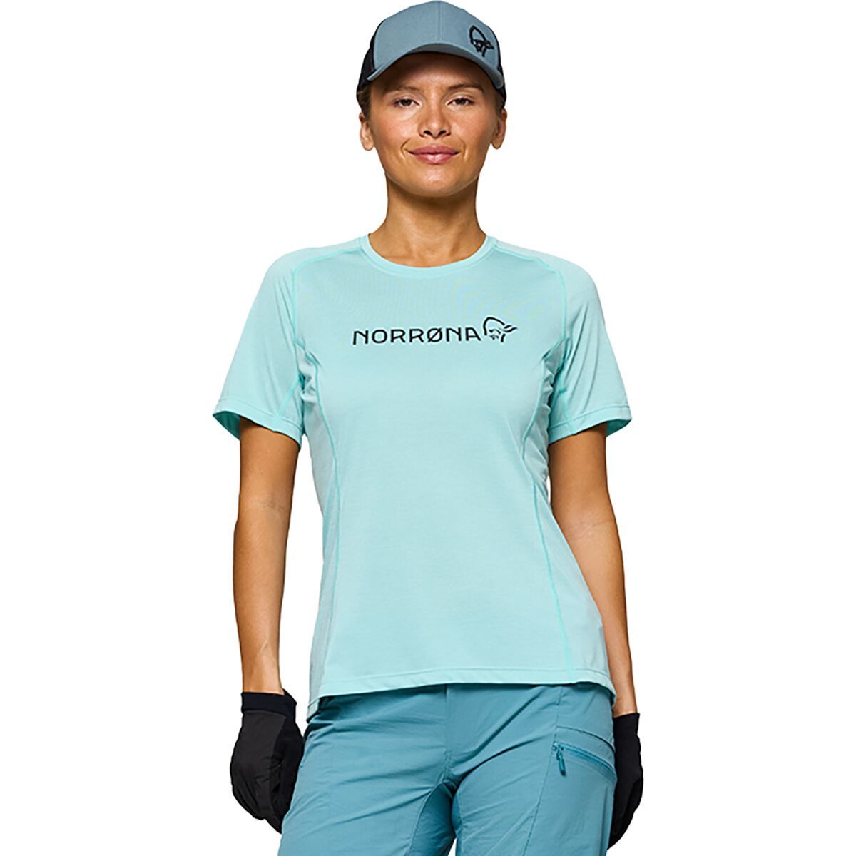 Image of Norrona Fjora Equaliser Lightweight T-Shirt - Women's Aqua Haze, L