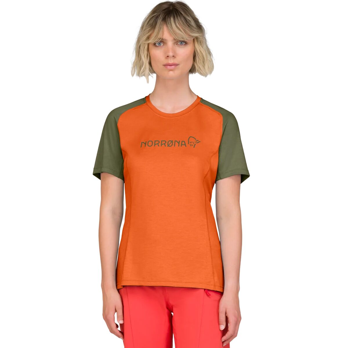 Image of Norrona Fjora Equaliser Lightweight T-Shirt - Women's Orange Alert, S