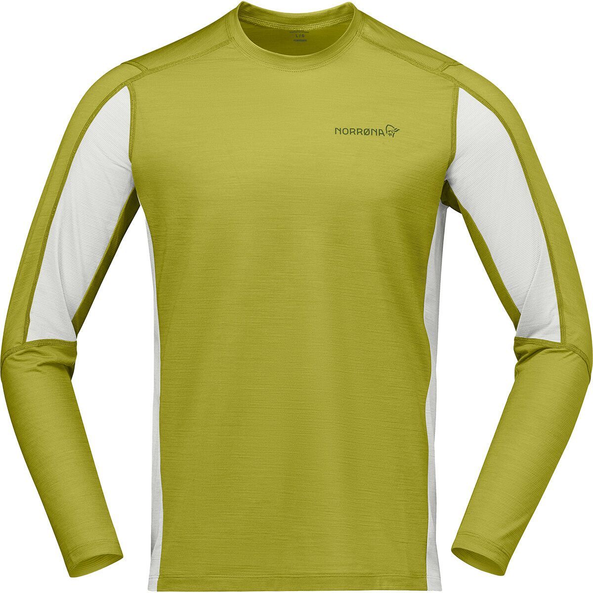 Image of Norrona Falketind EqualiserUll Long-Sleeve Top - Men's Golden Lime/Whisper White, XL