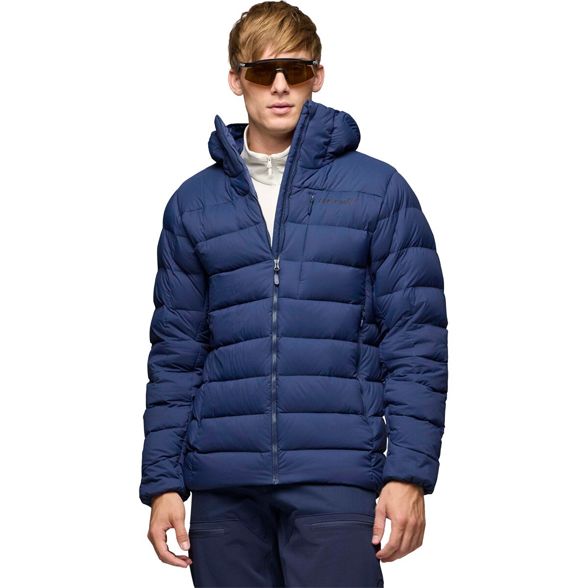 Image of Norrona Femund Down700 Zip Hooded Jacket - Men's Dark Blue, L