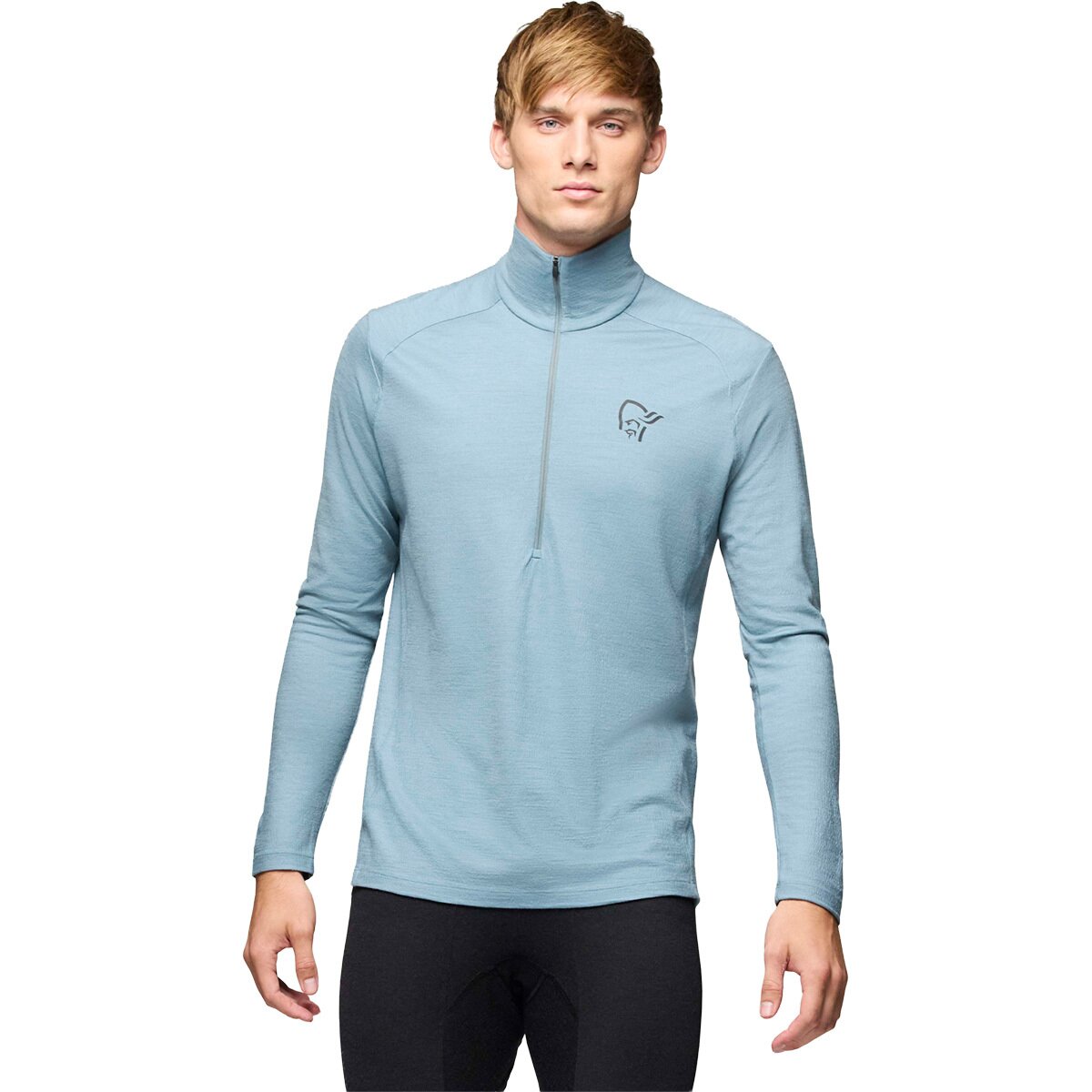 Image of Norrona Femund PureUll Zip Neck Top - Men's Trooper, L