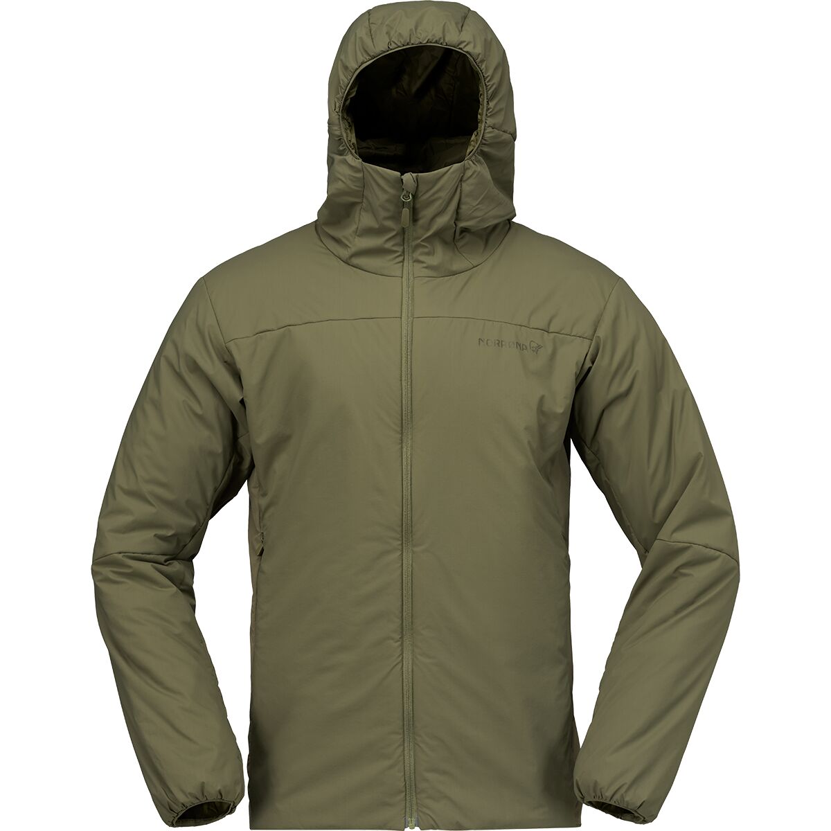 Image of Norrona Femund Thermo60 Zip Hooded Jacket - Men's Olive Night, M