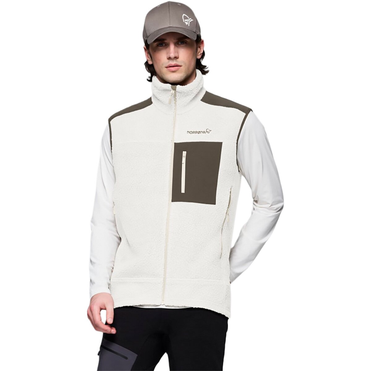 Image of Norrona Trollveggen Warm3 Vest - Men's Whisper White, M