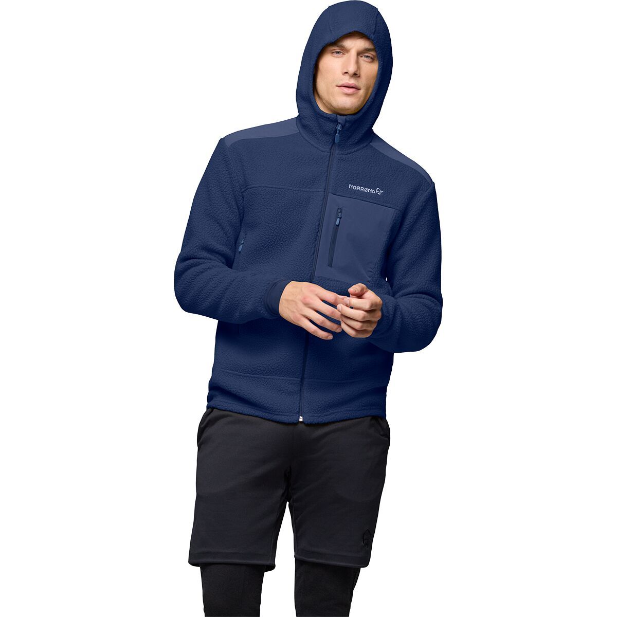 Image of Norrona Trollveggen Warm3 Zip Hooded Jacket - Men's Indigo Night, S