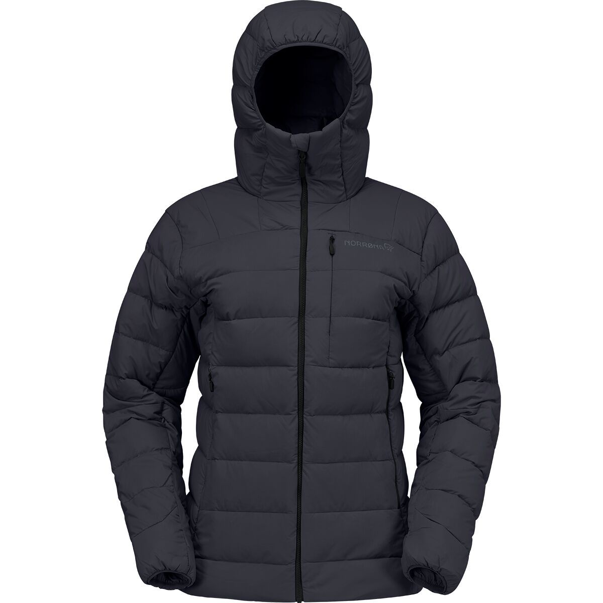 Image of Norrona Femund Down700 Zip Hooded Jacket - Women's Caviar Black, M