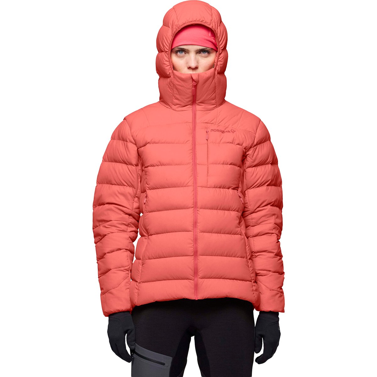 Image of Norrona Femund Down700 Zip Hooded Jacket - Women's Deep Sea Coral, L