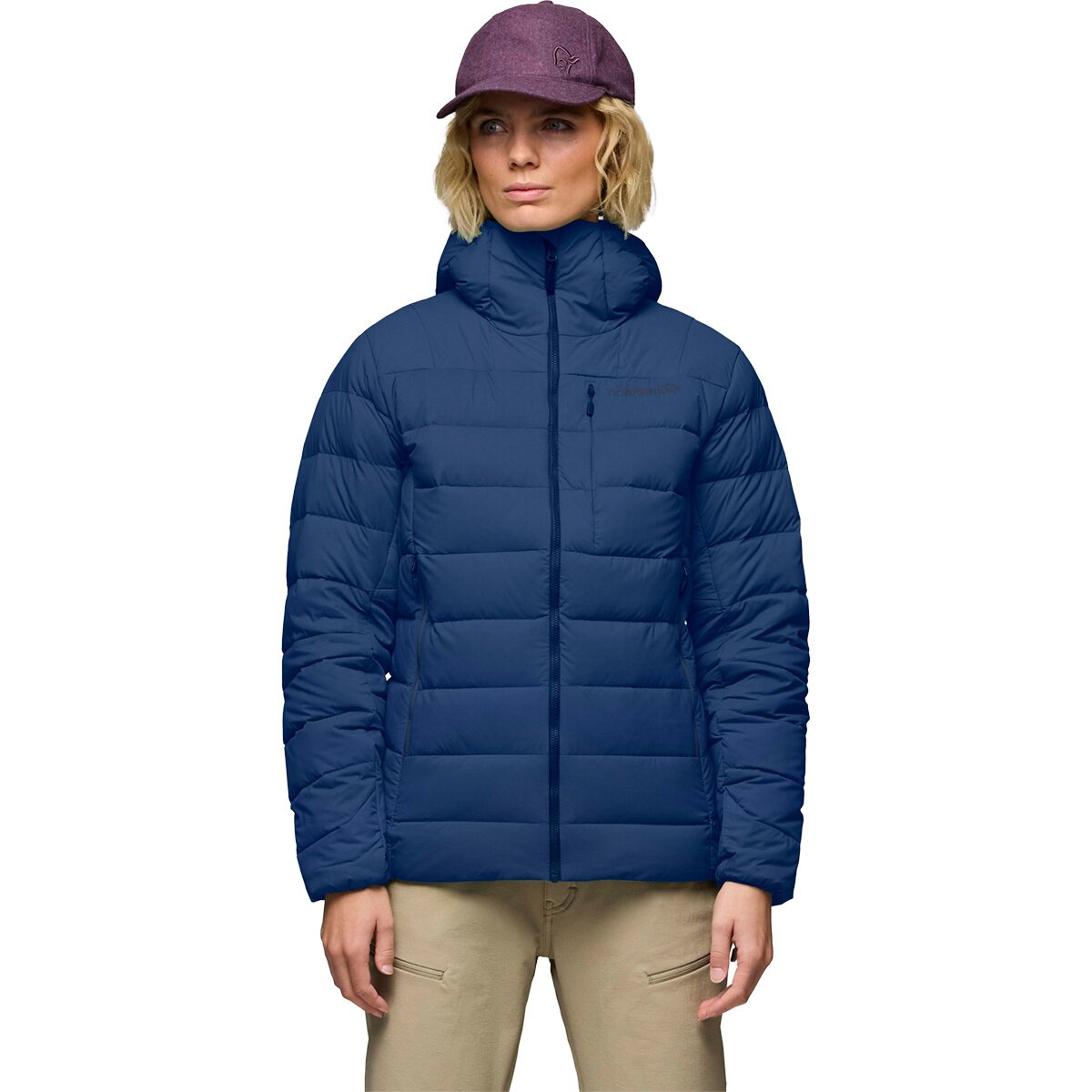 Image of Norrona Femund Down700 Zip Hooded Jacket - Women's Indigo Night, S