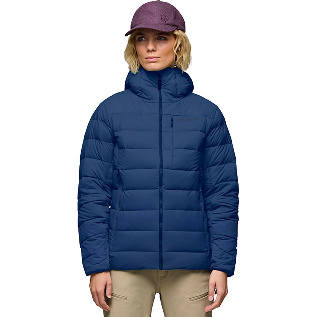 Image of Norrona Femund Down700 Zip Hooded Jacket - Women's Indigo Night, XS