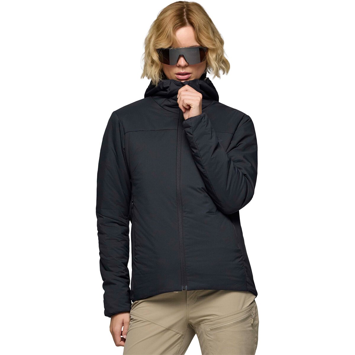 Image of Norrona Femund Thermo60 Zip Hooded Jacket - Women's Caviar Black, S