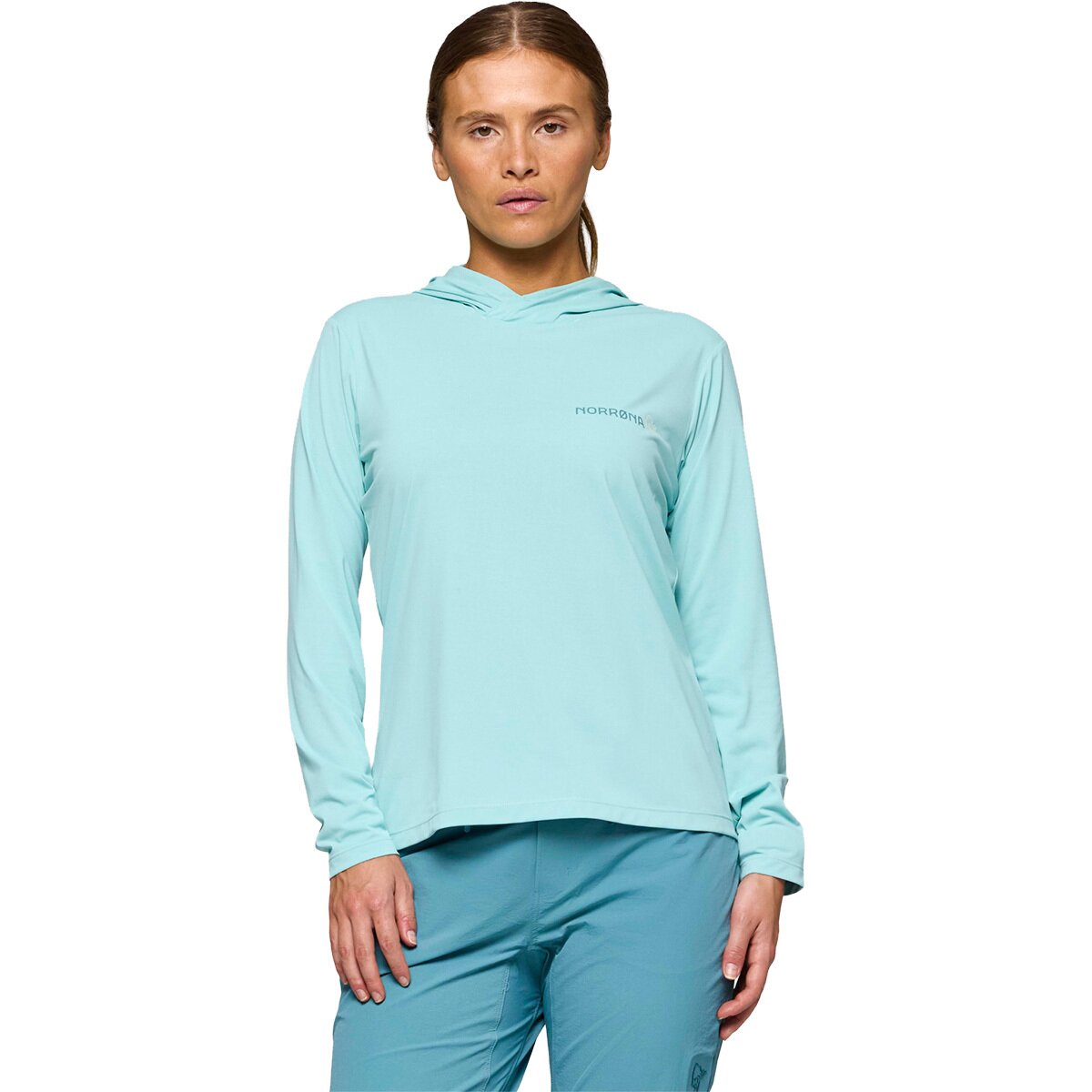 Image of Norrona Femund Tech Hooded Top - Women's Aqua Haze, M