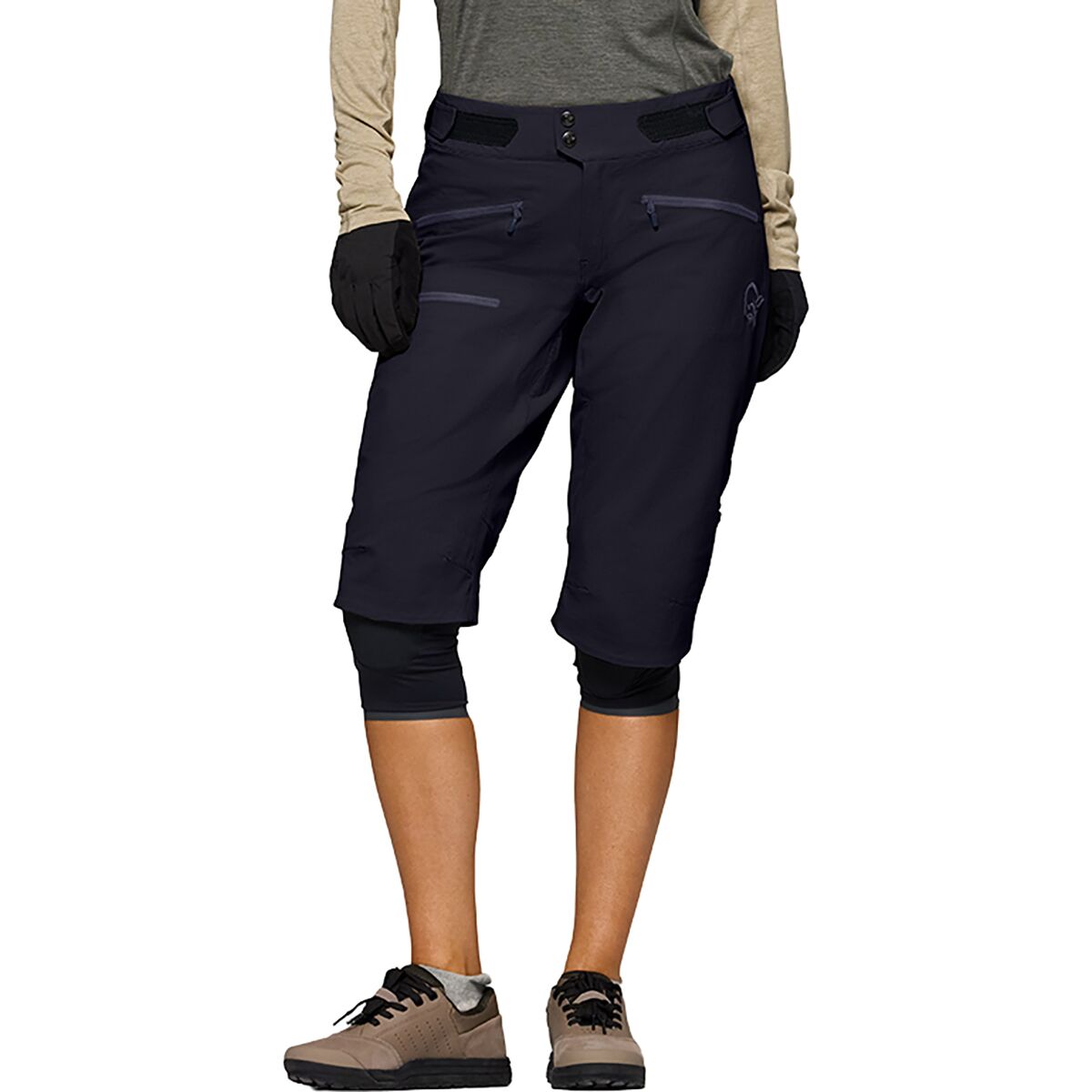 Image of Norrona Fjora Flex1 Short - Women's Caviar Black, L