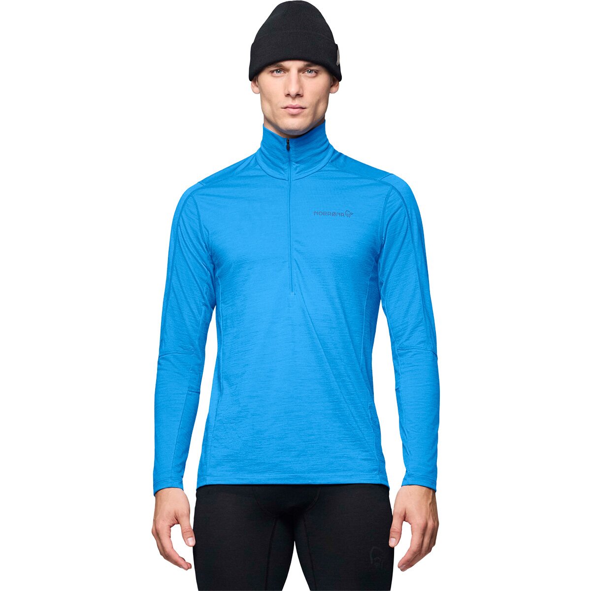Image of Norrona Falketind Equaliserull Zip Neck Top - Men's Brilliant Blue, M