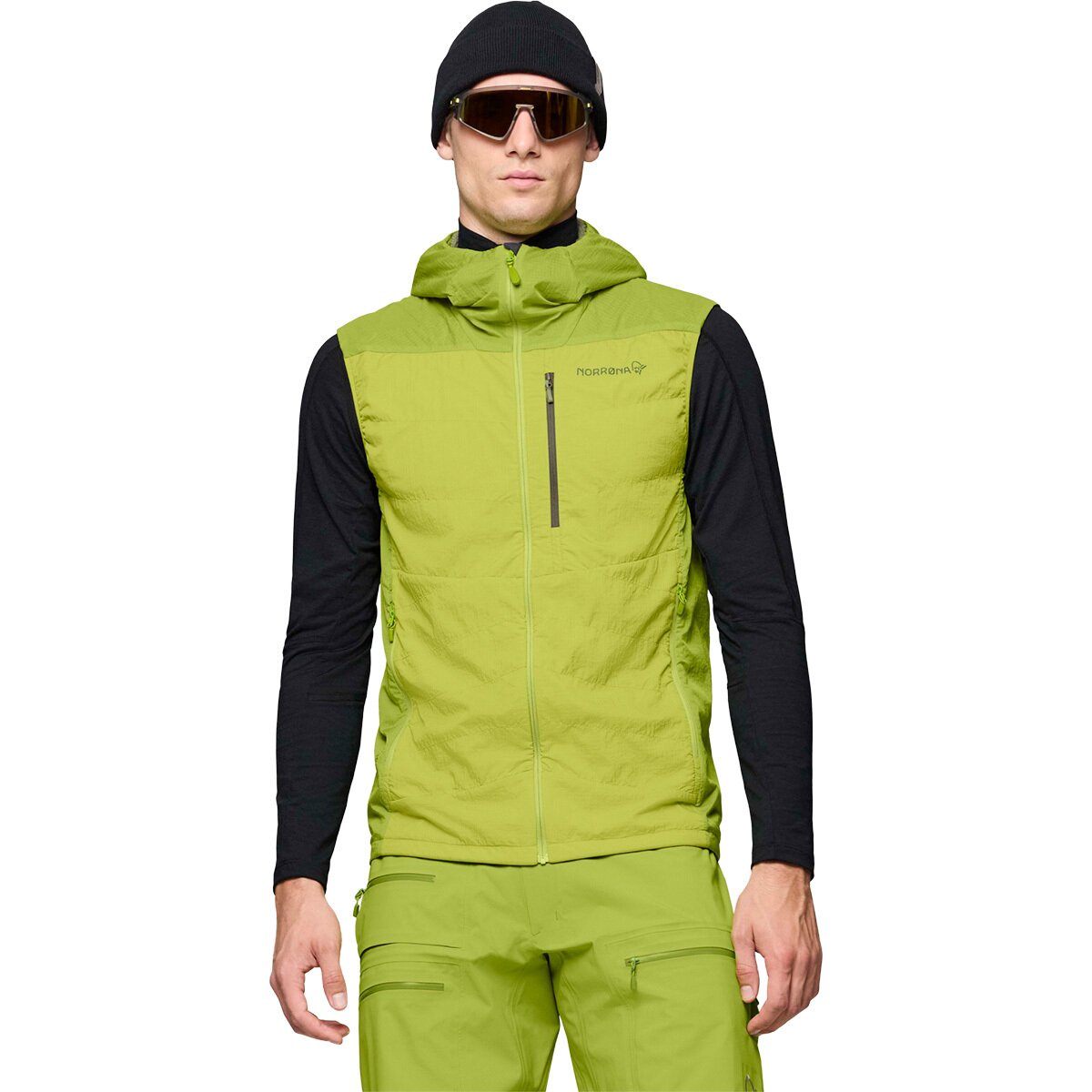 Image of Norrona Lyngen Thermo100 Active Vest - Men's Dark Citron, S